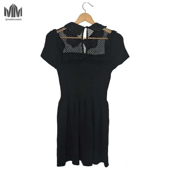 Valentino | Black Stretch Knit Short Sleeve Dress - Picture 2 of 13